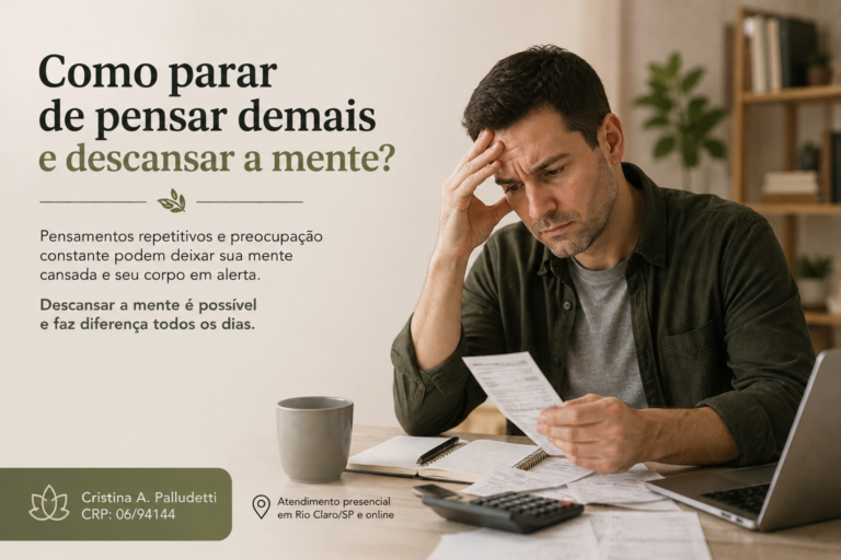 como parar de pensar demais
